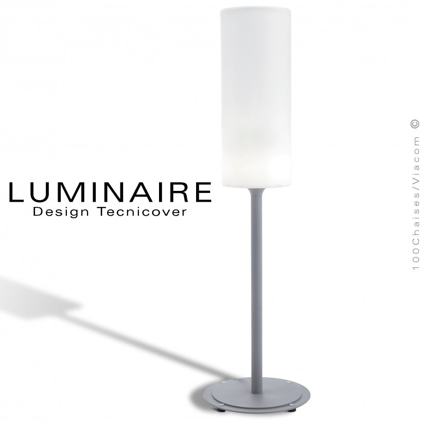 Lampadaire / lampe de sol / lampe sur pied EOS-383, structure aluminium peint, diffuseur lumineux résine blanche.