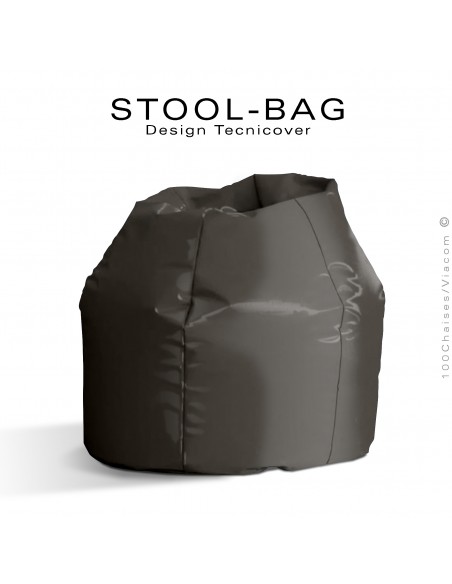 Pouf ou coussin géant XXL flottant pour piscine STOOL-BAG, billes de polystyrène, housse hydrofuge couleur noir.