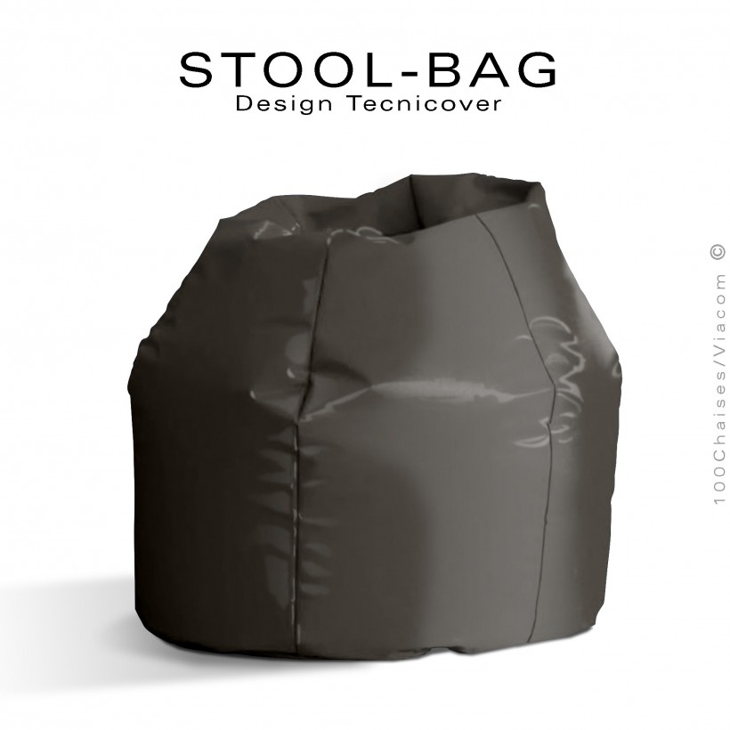 Pouf ou coussin géant XXL flottant pour piscine STOOL-BAG, billes de polystyrène, housse hydrofuge couleur noir.