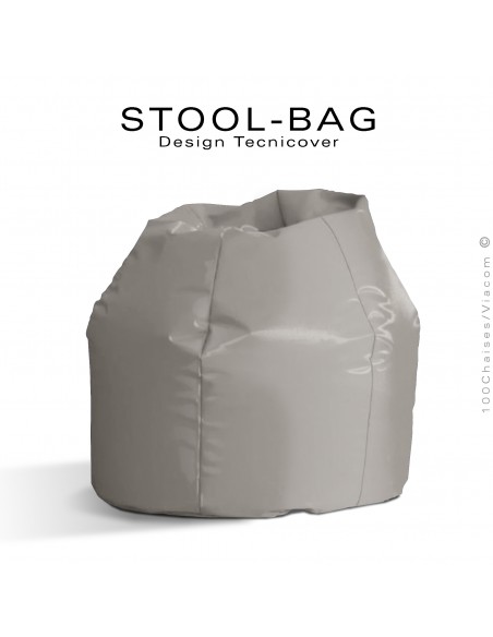 Pouf ou coussin géant XXL flottant pour piscine STOOL-BAG, billes de polystyrène, housse hydrofuge couleur écru.