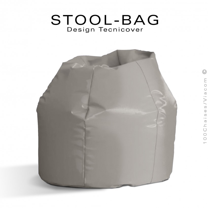 Pouf ou coussin géant XXL flottant pour piscine STOOL-BAG, billes de polystyrène, housse hydrofuge couleur écru.