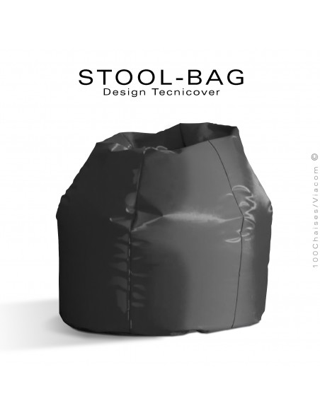 Pouf ou coussin géant XXL flottant pour piscine STOOL-BAG, billes de polystyrène, housse hydrofuge couleur anthracite.