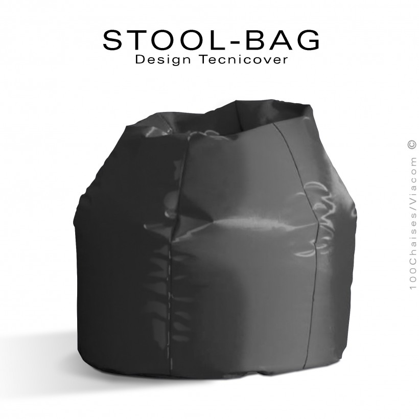 Pouf ou coussin géant XXL flottant pour piscine STOOL-BAG, billes de polystyrène, housse hydrofuge couleur anthracite.