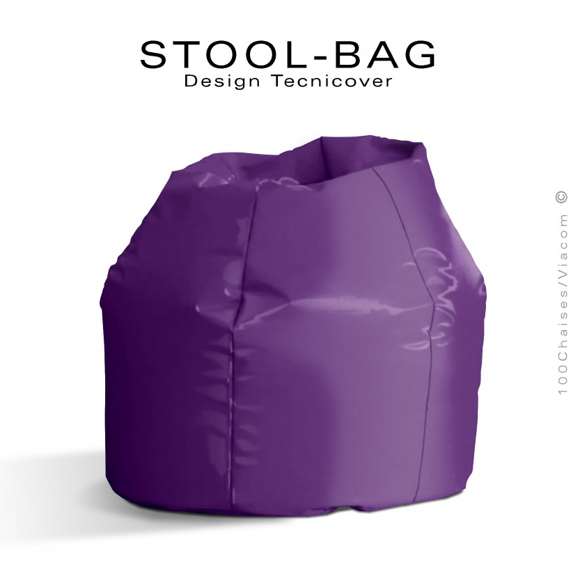 Pouf ou coussin géant XXL flottant pour piscine STOOL-BAG, billes de polystyrène, housse hydrofuge couleur violet.