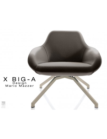 X BIG-A fauteuil lounge design piétement sable, habillage "Laine type feutre"- TE141