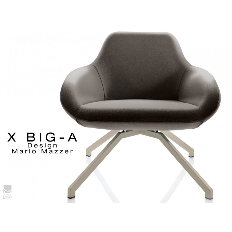 X BIG-A fauteuil lounge design piétement sable, habillage "Laine type feutre"- TE141