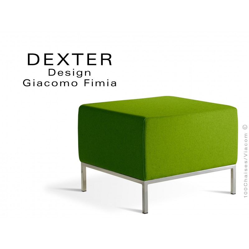 Banquette modulable DEXTER assise garnie habillage feutre couleur vert pomme