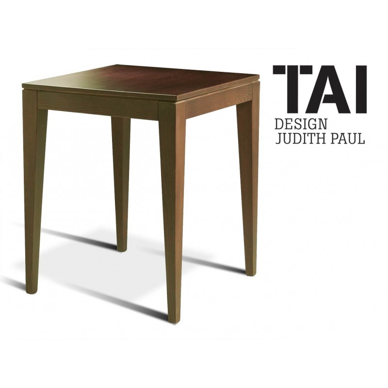 TAI - Table d'appoint carré, finition noix.