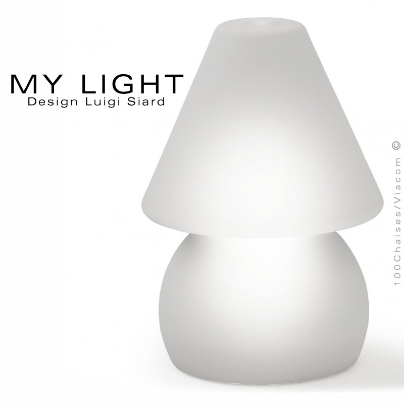 Lampe de table lumineuse MY-LIGHT, structure plastique, éclairage LED  couleur, chargement induction.