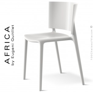 Chaise d'extérieur ou terrasse AFRICA, structure et assise coque