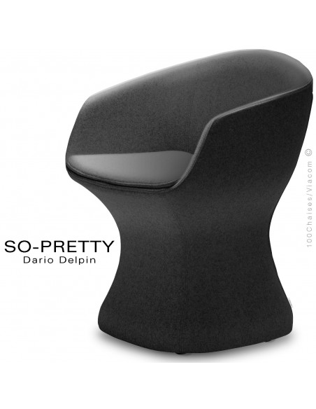 Fauteuil design SO-PRETTY, habillage tissu OPERA 201noirclair.