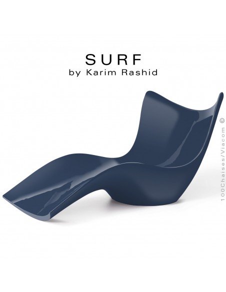 Bain de soleil ou chaise longue design SURF, structure résine semi-cristalline de couleur bleu Navy.