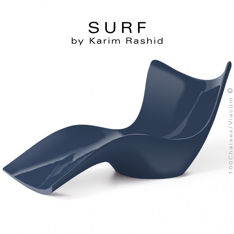 Bain de soleil ou chaise longue design SURF, structure résine semi-cristalline de couleur bleu Navy.