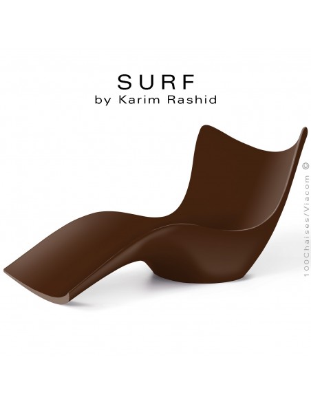 Bain de soleil ou chaise longue design SURF, structure résine mat de couleur bronze.