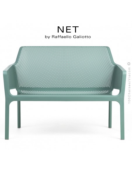 Banc NET, structure et assise plastique couleur vert.