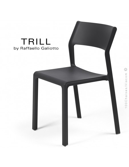 Chaise TRILL, sturcture et assise plastique couleur anthracite.