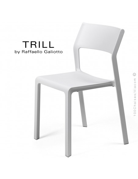 Chaise TRILL, sturcture et assise plastique couleur blanc.