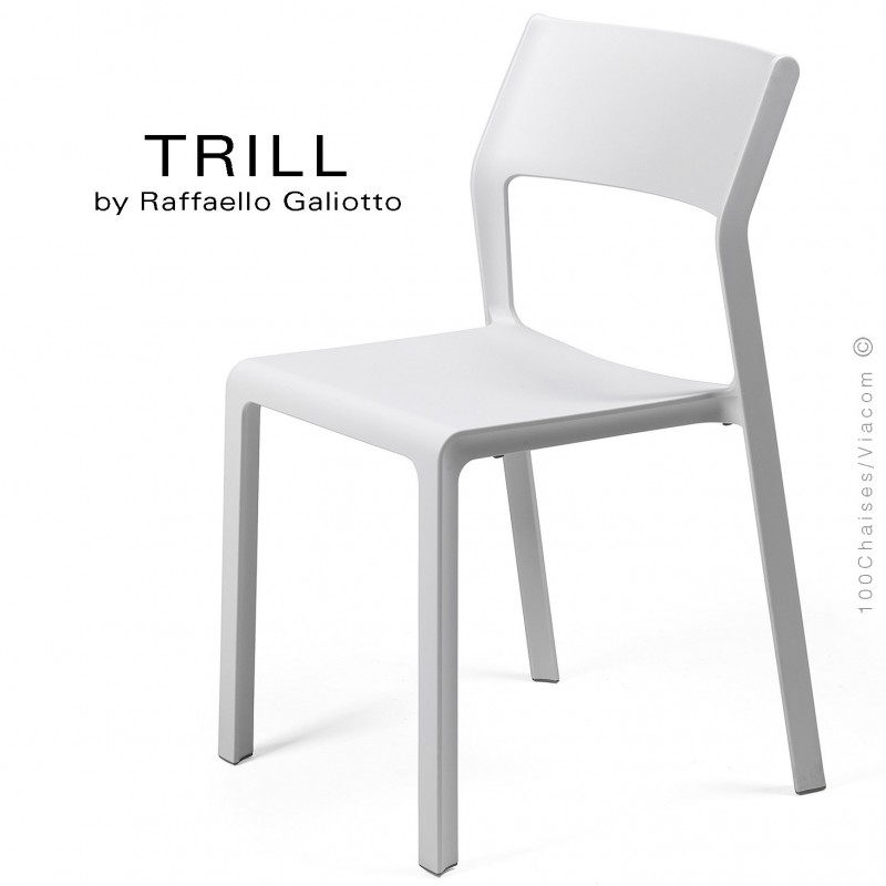 Chaise TRILL, sturcture et assise plastique couleur blanc.