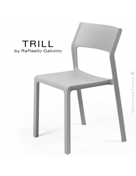 Chaise TRILL, sturcture et assise plastique couleur gris.