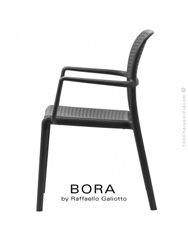 Chaise design BORA, structure 4 pieds, assise plastique couleur - Lot de 6  pièces.