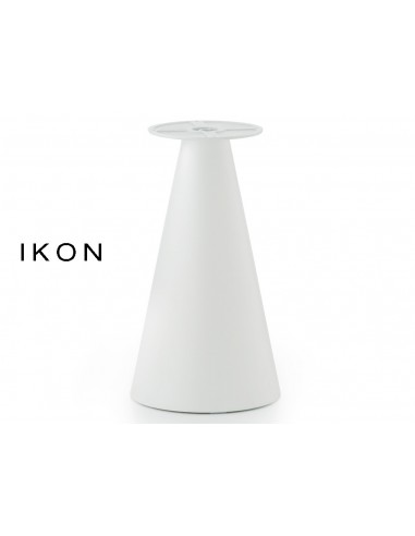 Lot de 3 tables design ronde IKON pied conique PVC plateau compact