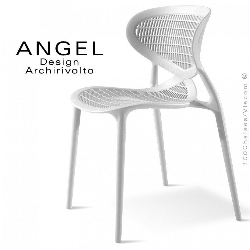 Chaise design ANGEL, pour terrasse et extérieur, assise et dossier