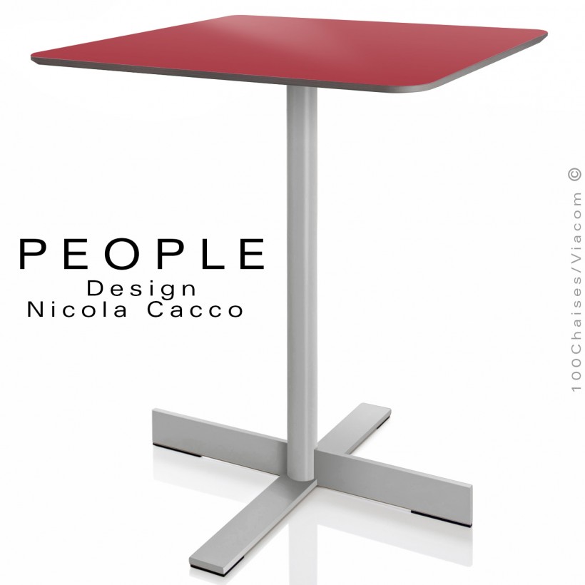 Table carrée design PEOPLE, pied...