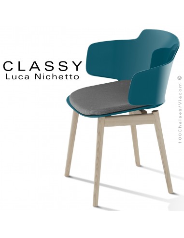 Fauteuil de bureau confort CLASSY, piétement aluminium avec