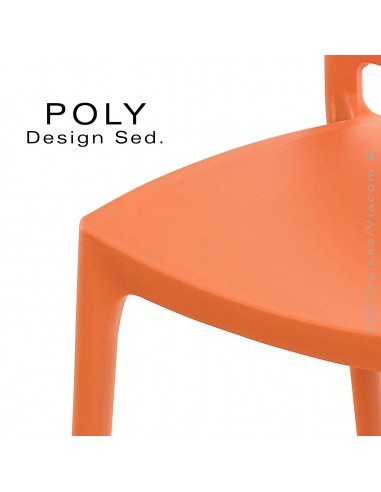 Chaise design ANGEL, pour terrasse de café et extérieur, assise et dossier  pleins, structure plastique couleur.