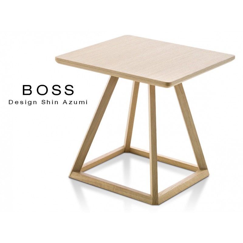 Petite table d'appoint ou guéridon BOSS-H35 structure et plateau en bois de  hêtre
