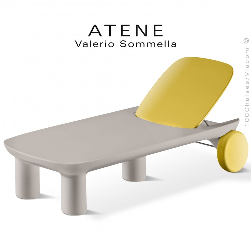 Bain De Soleil Ou Chaise Longue Atene Structure Monobloc Plastique Couleur Avec Roulettes Et Coussin